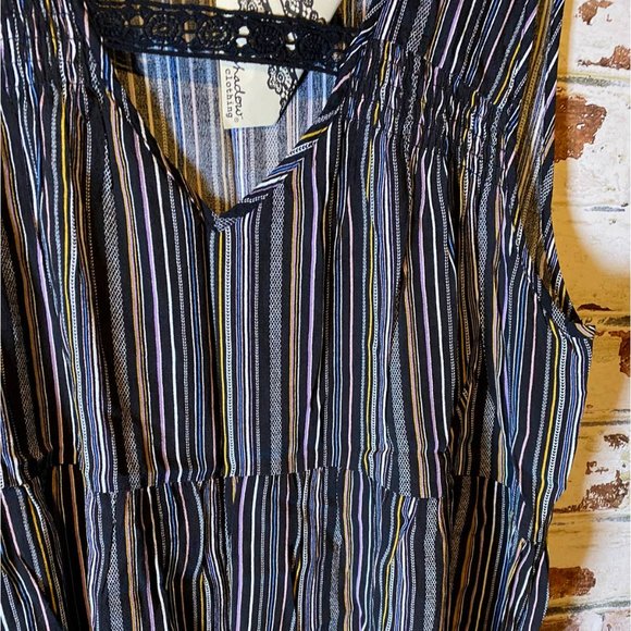 NWT Eyeshadow Striped Sleeveless Baby Doll Tank Blouse - Picture 6 of 12